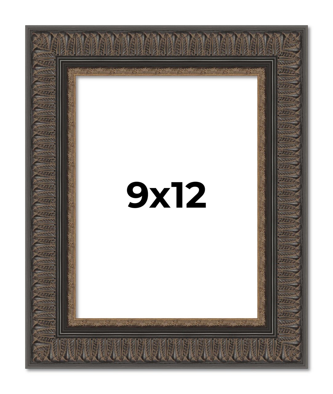 Photo Size Museum Brown Picture Frame - UV Acrylic, Foam Board Backing, Hanging Hardware